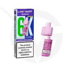 Lost Mary BM6000 Replacement Prefilled POD - Blueberry Sour Raspberry - 20mg/mL